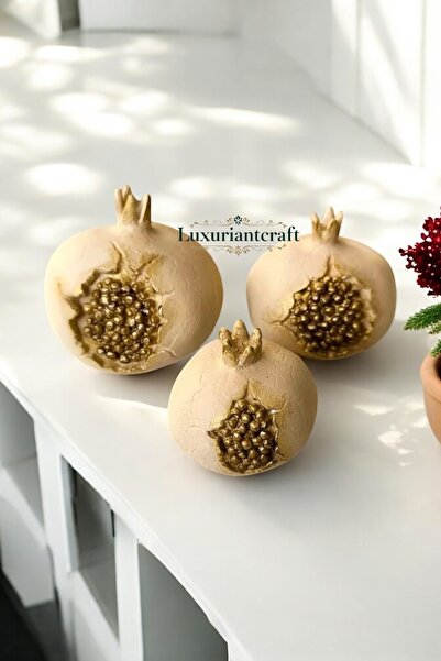 LUXURİANTCRAFT 3lü Nar Dekoratif Biblo