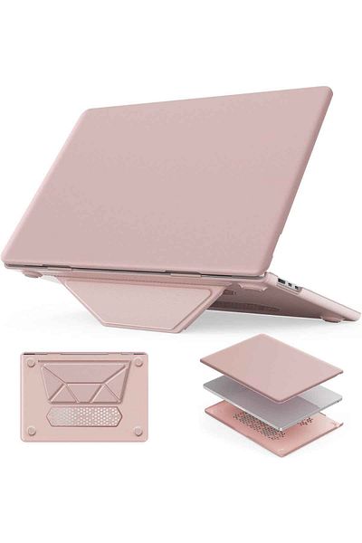 Fuchsia حافظة جلدية واقية فاخرة رفيعة مع حامل لجهاز Apple Macbook Air 15 مقاس 15.3 بوصة