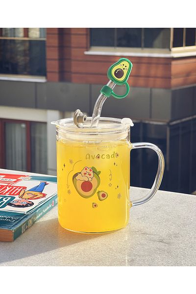 Bexie INTERNATIONAL Glass Cup with Straw