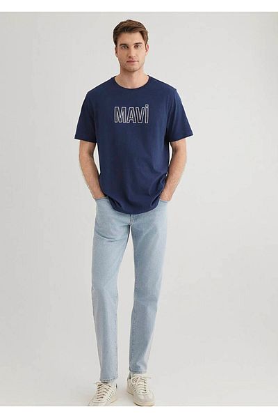 Mavi Logo Printed Navy Blue Men's T-Shirt M066842-70758