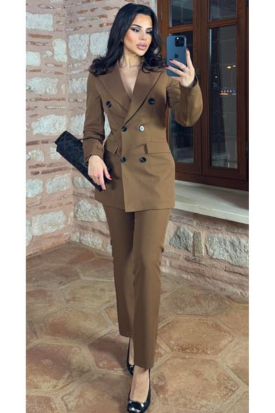 pembekurdelem Women's Classic Long Jacket-Coffee Set