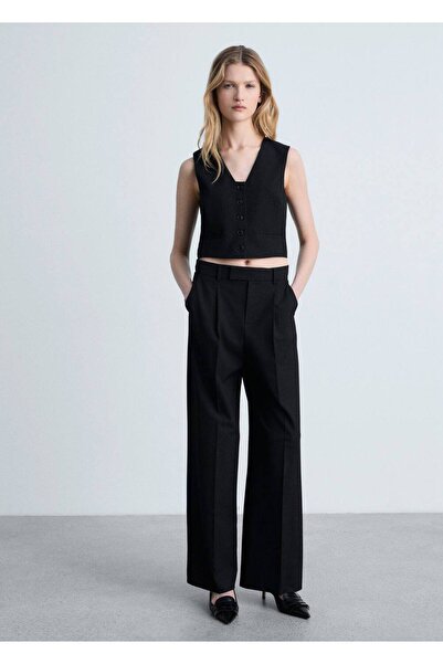 MANGO Woman Crop kumaş yelek