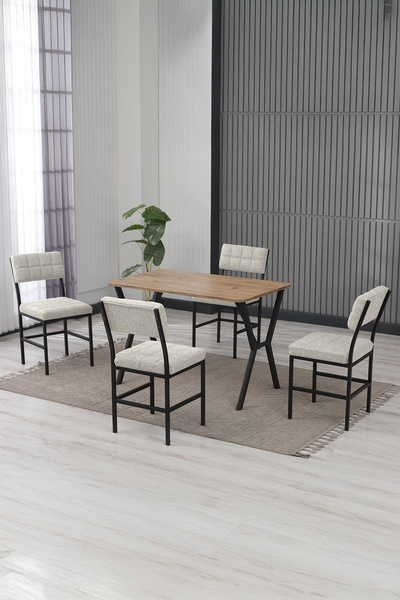 Lumodi Mobilya Dubai Mutfak Masa Sandalye Takımı 4 Kişilik Masa Takımı Yemek ...