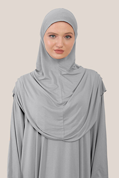 Sonbaharmoda Ολόσωμο φόρεμα προσευχής Hijab με αποσπώμενο μαντίλι από οργανικό βαμβάκι ελαστικό χτενισμένο βαμβάκι