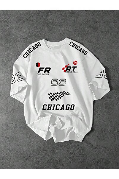 Vordevia Памучна тениска с многоцветен принт Chicago Oversize