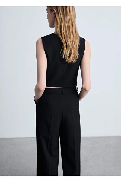 MANGO Woman Crop kumaş yelek