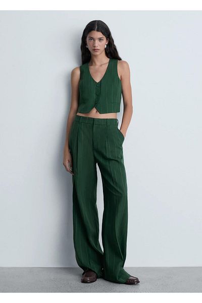 MANGO Woman Slim striped vest