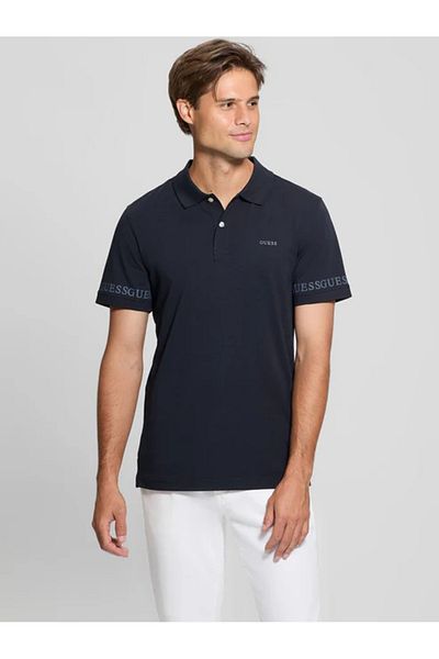 Guess Jeans Pánské tmavě modré polo triko Nolan Guess jeans