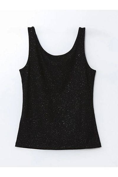 LC Waikiki Lcwaikiki Classic Black U Neck Patterned Women's Tank Top