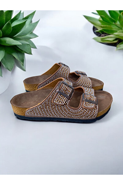 Dilesa Tan Women's Stylish Stone Comfortable Anatomical Sole Daily Comfortable Slippers