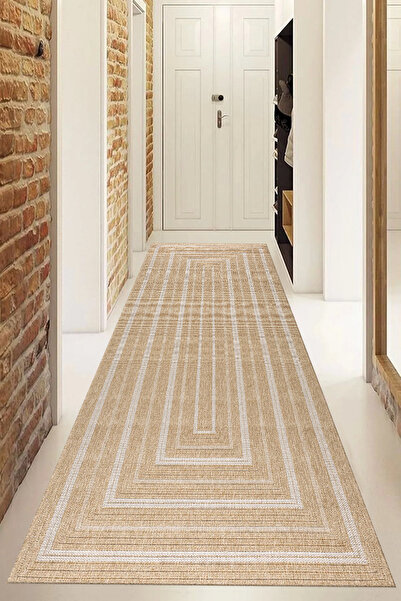 G&C HOME Dijital Kaymaz Yıkanabilir Modern HASIR GÖRÜNÜMLÜ Renkli Mutfak Halı...
