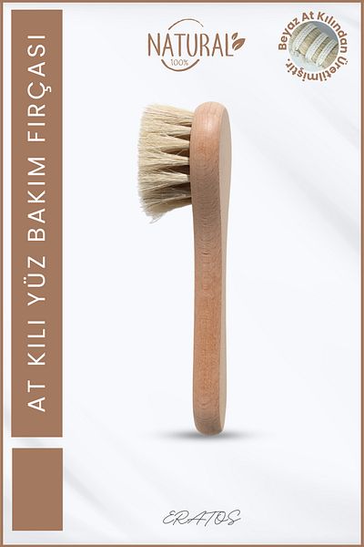 ERATOS 100% Natural Horsehair Facial Brush |   Soft Face Brush |   Facial Cleansing Brush |