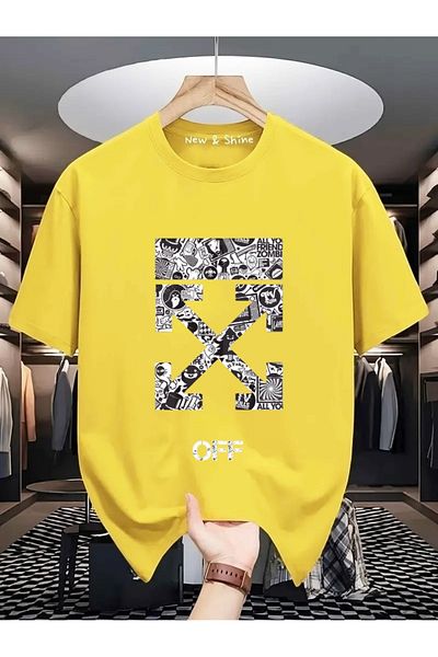 New Shine За покупки на 6 или повече артикула в количката, тениска е подарък - X Off Printed Oversize тениска