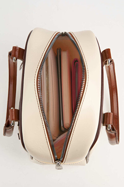 Vivaq Γυναικεία κρεμ ρετρό αθλητική τσάντα χειρός και ώμου με ρυθμιζόμενο λουράκι που κλείνει με φερμουάρ