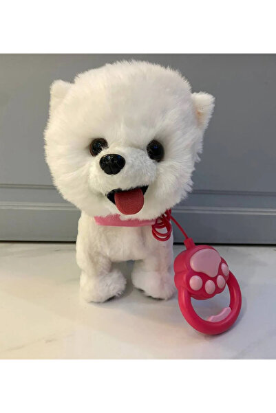 H.H.M ŞENVER TİCARET Kumandalı Tasmalı Peluş Köpek Ses Duyarlı Dokununca Havl...