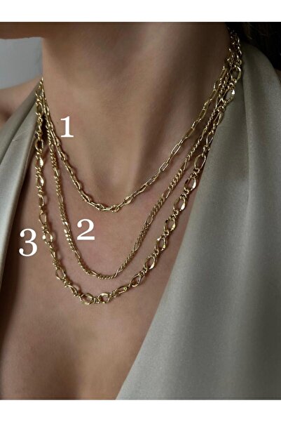 biralışveriş Xuping Vip Seri 14 K Altın Rengi Ataç Model Çelik Kolye 50cm 2nu...