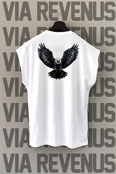 Vordevia Tricou sport cu mânecă zero cu imprimeu Eagle Back