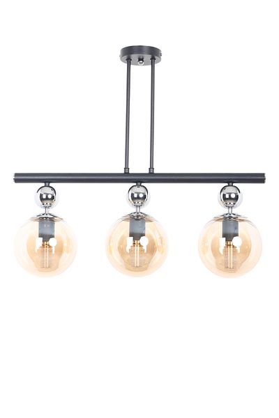 MŞ Aydınlatma Nota Black Chrome 3 Honey Glass Chandelier
