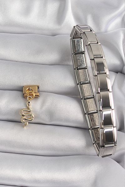 Skygo Gold Color 316L Steel Dangle Snake Model Nomination Charm - Tj-Bc1199