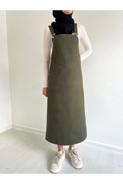 Viva Vogue Strappy Gabardine Salopet Gilet Model Dress