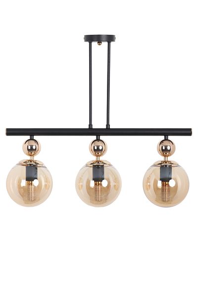 MŞ Aydınlatma Note Computer Accessory - Black Gold 3 Baglama Chandelier