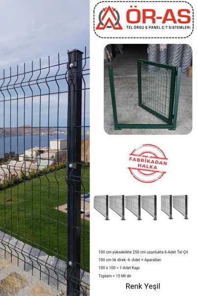 ÖR-AS TEL ÖRGÜ & PANEL ÇİT SİSTEMLERİ Panel Çit Takım ( 100 Cm Yükseklik  15 ...