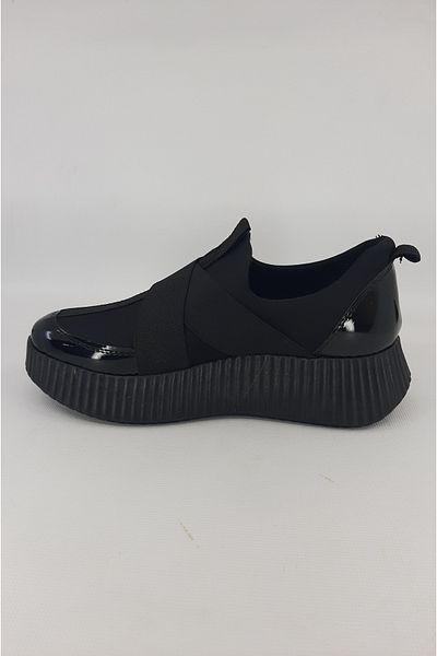 trender Black Patent Leather Women's Sneaker Sp120