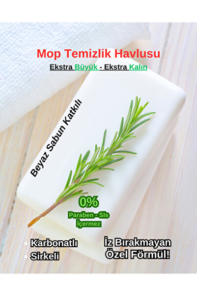 momendol MOP UYUMLU KULLAN-AT YER-YÜZEY TEMİZLİK HAVLUSU BEYAZ SABUN KOKULU MOP BEZ HAVLU 1 PAKET 50 YAPRAK