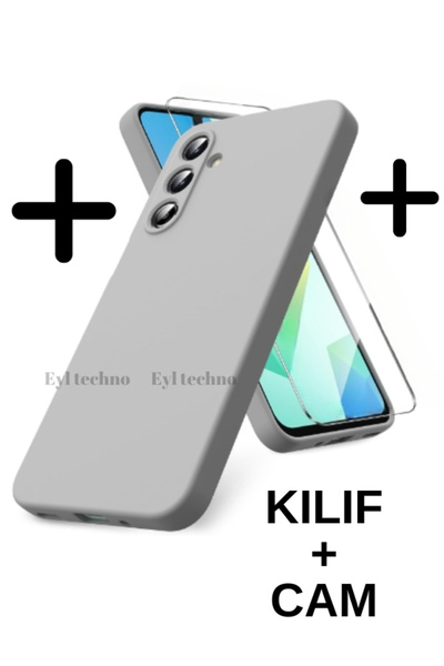 eyl techno حافظة سامسونج جالاكسي A26 5G، غطاء سيليكون ناعم ملون، واقي شاشة زج...