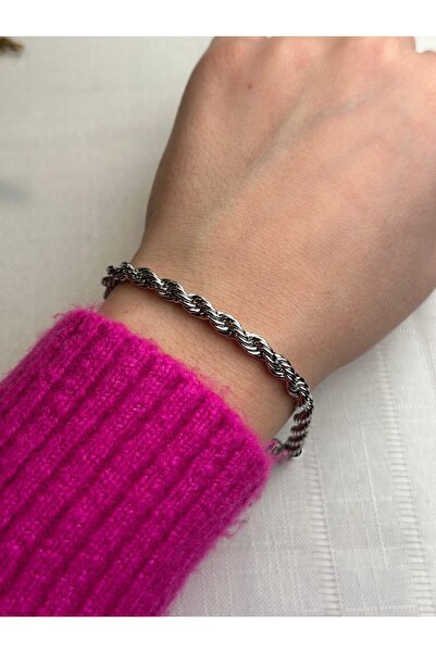 gingillo aksesuar Çelik Gümüş Renk Burgu Bileklik