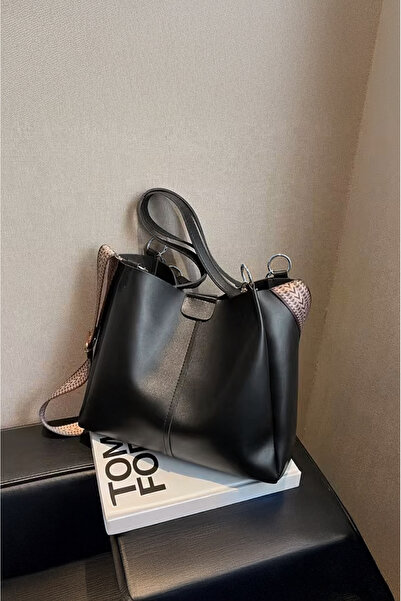 Rimense Women's Black Double Combination Hand and Shoulder Bag