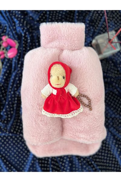 TREND COLOR Ramadan Special Dear Powder Pink Women's Hot Water Bagged Plush Teddy Bear Foot Warmer 2 Liters