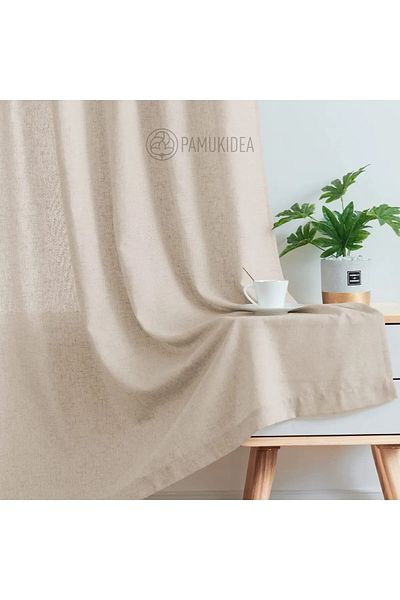 pamukidea Cortina Briz Vintage - 100% bumbac, in Buldan rustic, design natural