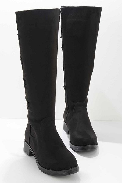 Bambi Μαύρα Suede Γυναικείες Μπότες K03671102202