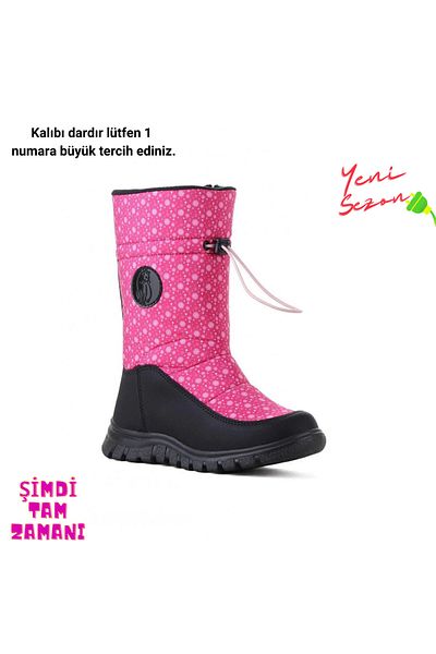 Cool Παιδικές μπότες χιονιού Maria-P Fuchsia με Fleece Inside New Season Προσοχή