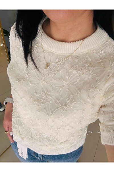 nisantekstil Çiçek desenli triko bluz