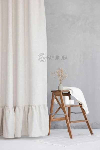 pamukidea 100% βαμβακερό βολάν Vintage απλό λινό υφαντό κουρτίνα Buldan - αντηλιακό χωρίς πιέτες