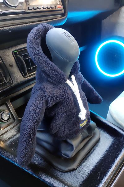 Bundeba Gear Shift Ornament Black Plush Hoodie Hooded Car Gear Shift Knob Ornament Auto Accessory Gear Shift Knob Sweatshirt