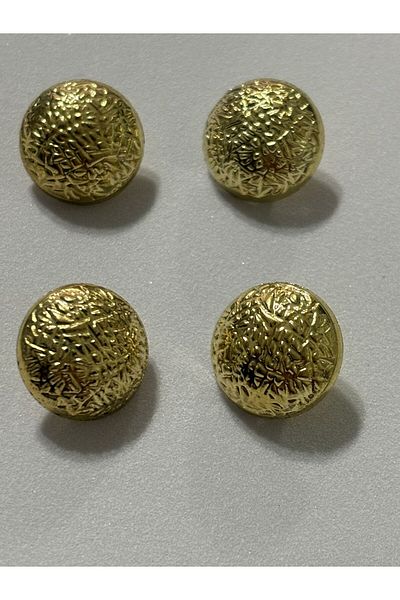 BEİLYS COSMETİCS & ACCESSORY Set of 4 Gold Metallized Curved Special Design Buttons 2 Cm. (Bd13)