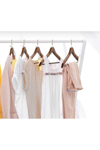 menofis Walnut Wooden Hanger Clothes Dress Shirt and Trouser Hanger 50 Pieces Special Series