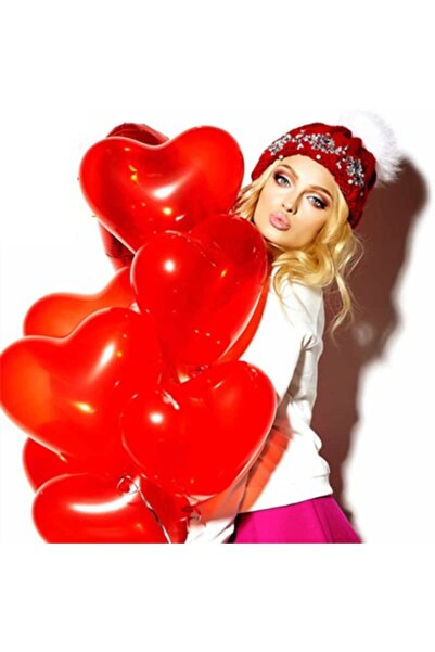OKTAY SESAL Vip Quality 14 Pieces Heart Balloon Red Heart Balloon Red Balloon...