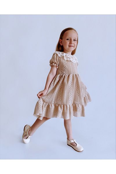 TINY BEAR Fujy Beige Dress
