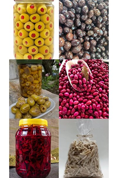 asaf Ramazan paketi Biberli ızgara pancarlı siyah zeytin erişte turşu (500 gr)x6