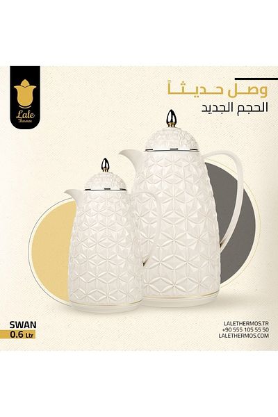 Rema Attractive Coffee and Tea Fridge Thermos Set with Elegant Design made in Turkey 1L + 0.5L