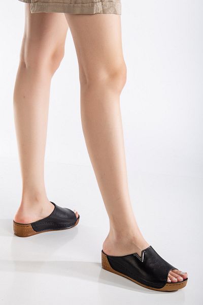 By Yağlıoğlu Ygzt02 Genuine Leather Orthopedic Anatomical Extra Comfortable Heel Spur Slippers