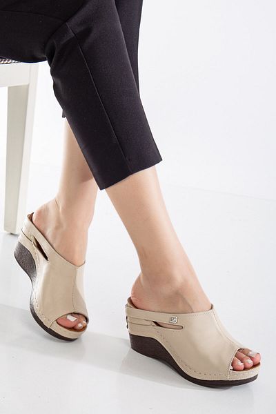 By Yağlıoğlu Ygzt01 Genuine Leather Orthopedic Anatomical Extra Comfortable Heel Spur Slippers