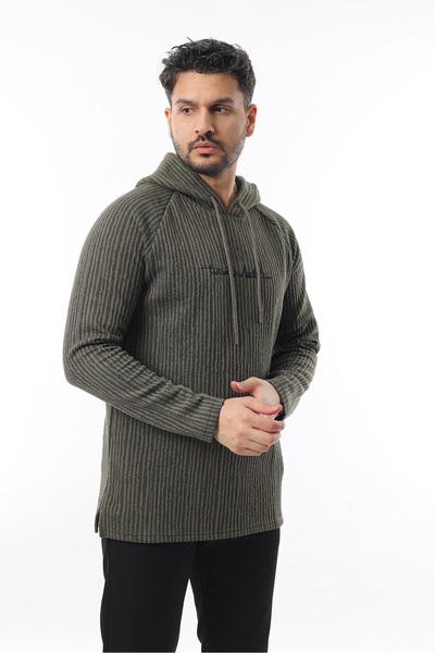 Genie Erkek Önü Nakışlı Şık ve Rahat Basic Relax Regular Fit Kapüşonlu Basic ...