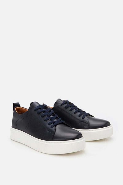 Yaya by Hotiç Marineblaue Herren-Freizeitschuhe aus echtem Leder