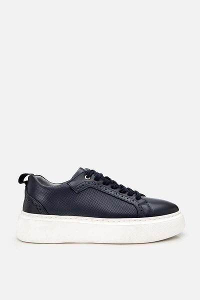 Yaya by Hotiç Marineblaue Herren-Freizeitschuhe aus echtem Leder