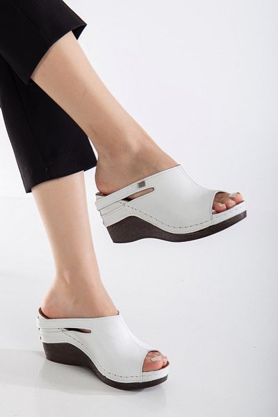 By Yağlıoğlu Ygzt01 Genuine Leather Orthopedic Anatomical Extra Comfortable Heel Spur Slippers